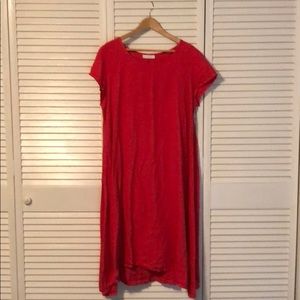 Red linen maxi dress Bryan Walker